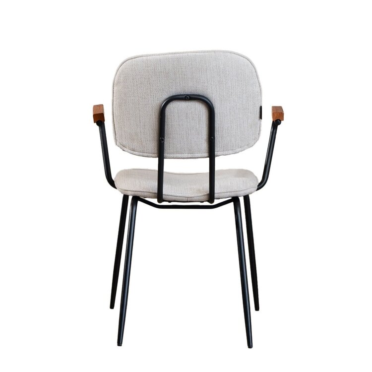 Chaise de salle à manger scandinave Oskar beige en tissu recyclé