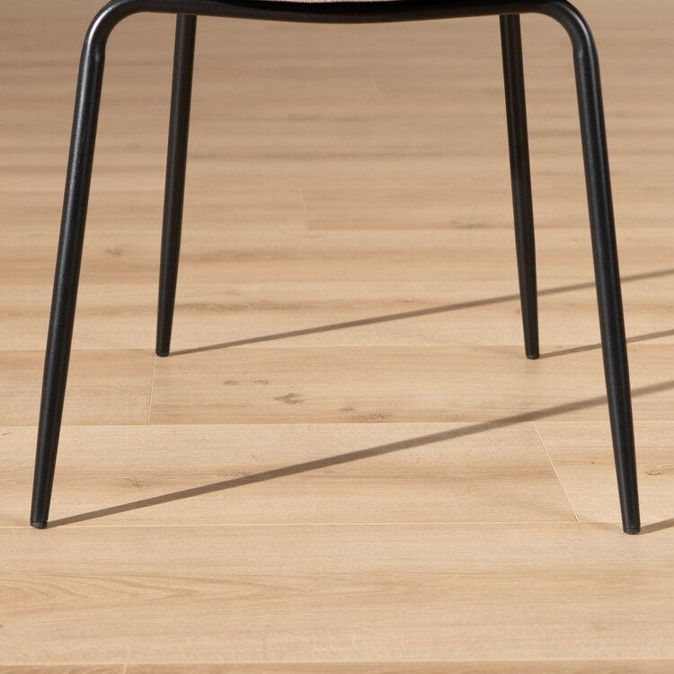 Chaise de salle à manger scandinave Oskar beige en tissu recyclé