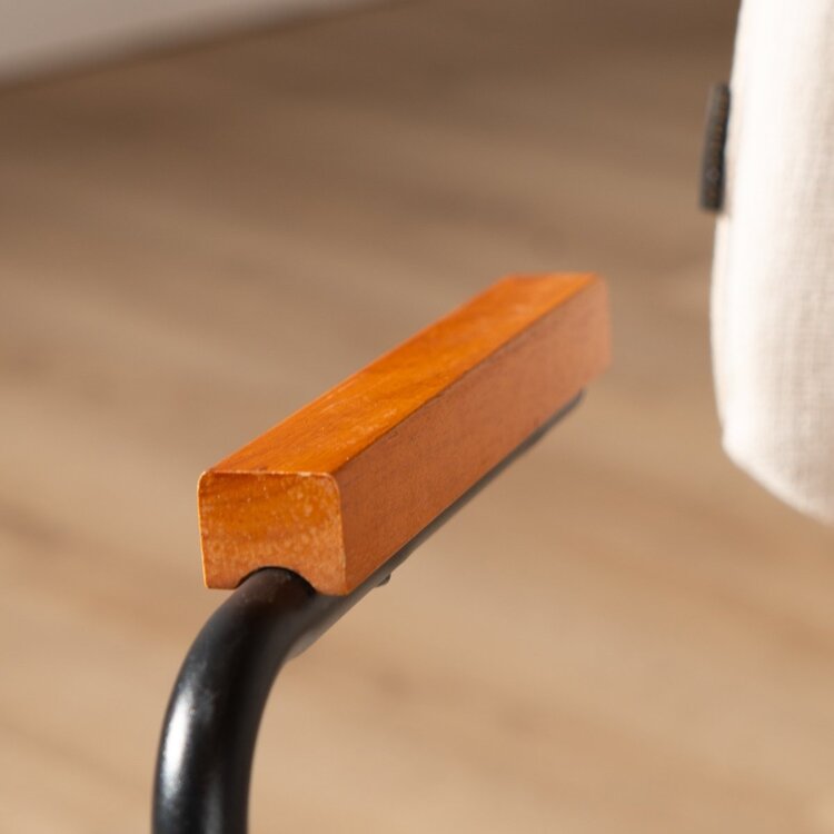 Chaise de salle à manger scandinave Oskar beige en tissu recyclé