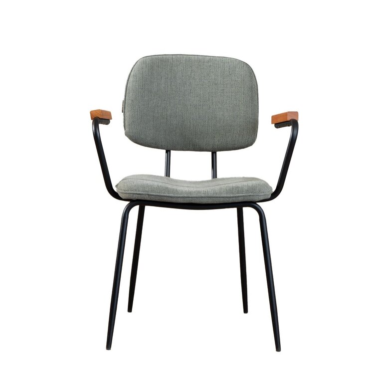 Chaise de salle à manger scandinave Oskar vert en tissu recyclé