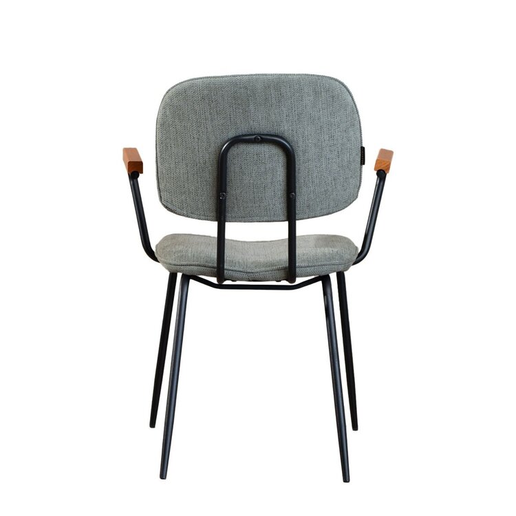 Chaise de salle à manger scandinave Oskar vert en tissu recyclé