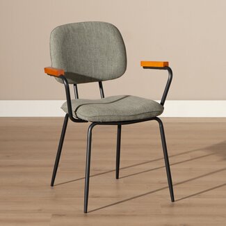 Chaise de salle à manger scandinave Oskar vert en tissu recyclé