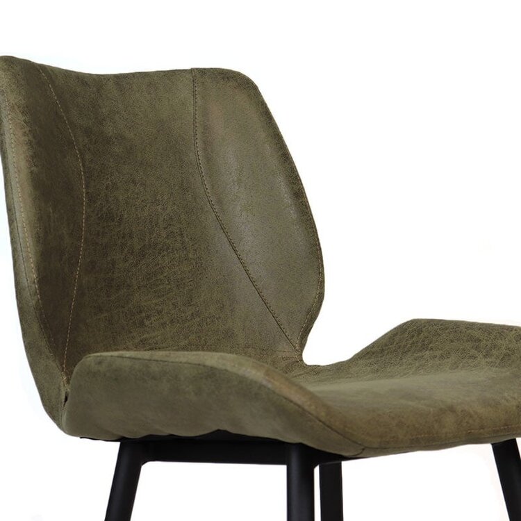 Tabouret de bar industriel Barrel cuir écologique vert 69 cm