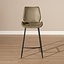 Tabouret de bar industriel Barrel cuir écologique vert 69 cm