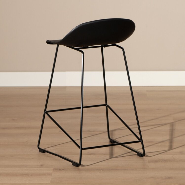 Tabouret de bar scandinave Ellen noir 66cm