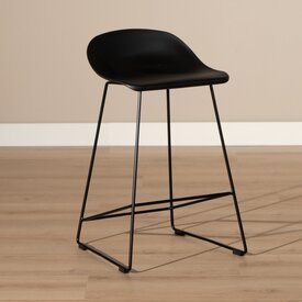 Tabouret de bar scandinave Ellen noir 66cm