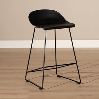Tabouret de bar scandinave Ellen noir 66cm