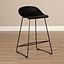 Tabouret de bar scandinave Ellen noir 66cm