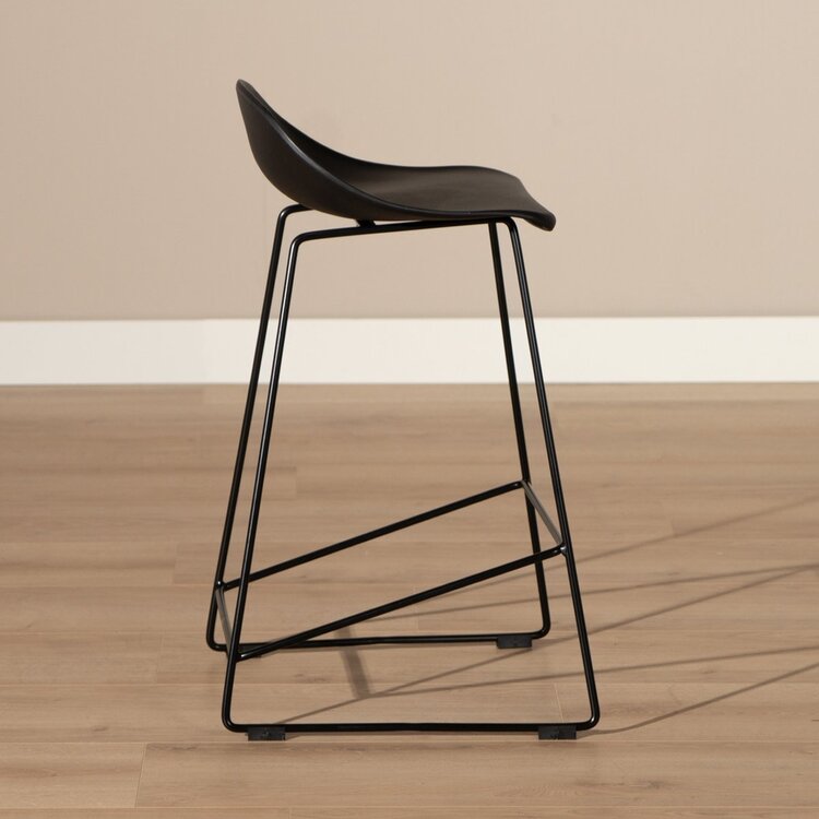 Tabouret de bar scandinave Ellen noir 66cm