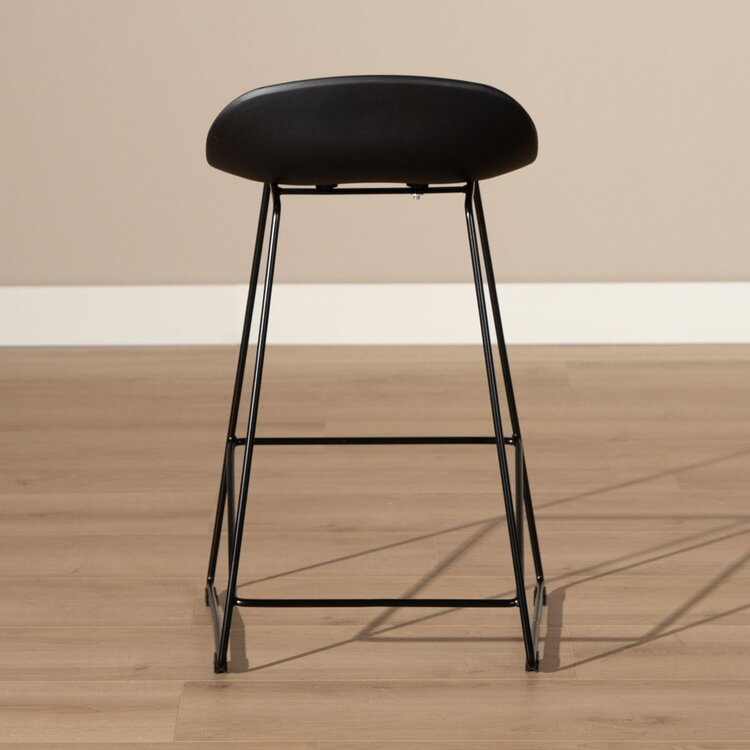 Tabouret de bar scandinave Ellen noir 66cm