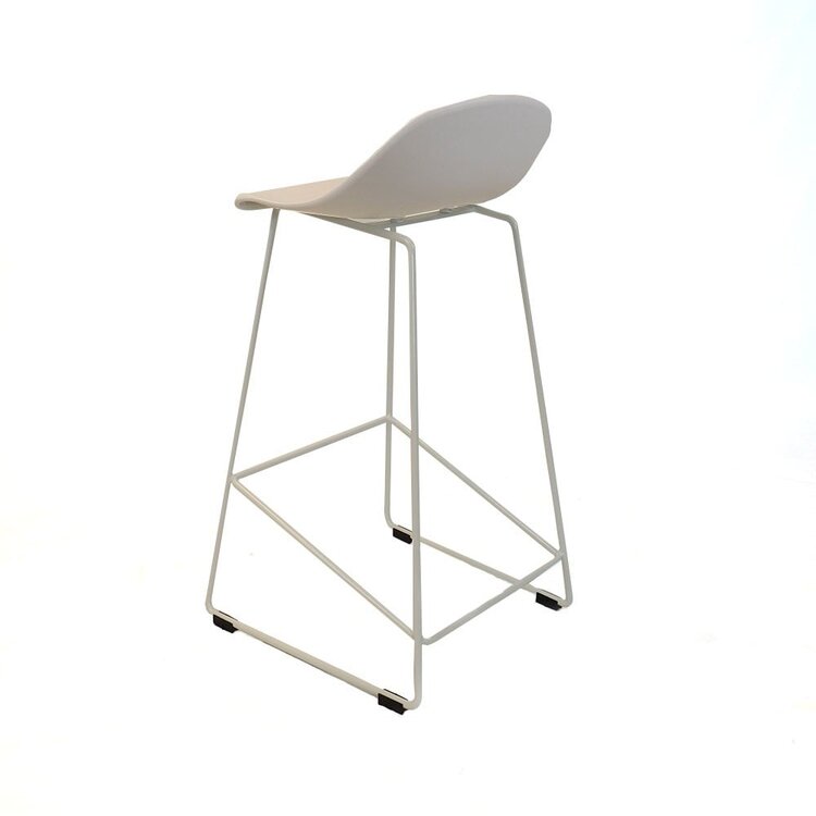Tabouret de bar scandinave Ellen blanc 66cm
