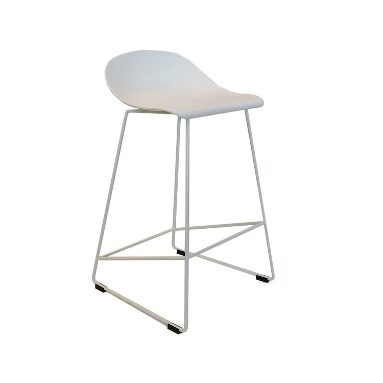 Tabouret de bar scandinave Ellen blanc 66cm