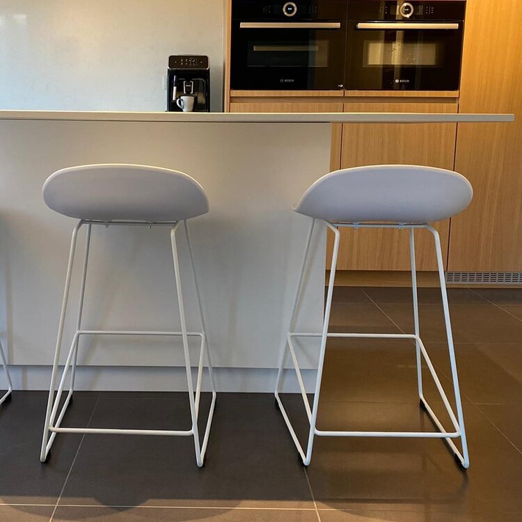 Tabouret de bar scandinave Ellen blanc 66cm
