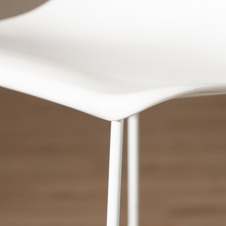 Tabouret de bar scandinave Ellen blanc 66cm
