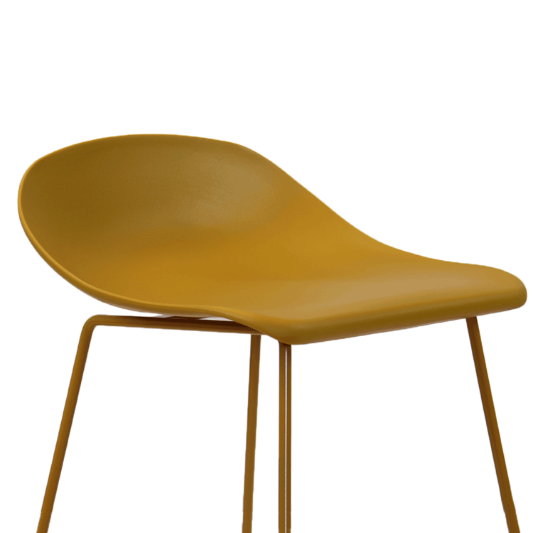 Tabouret de bar scandinave Ellen jaune 66cm