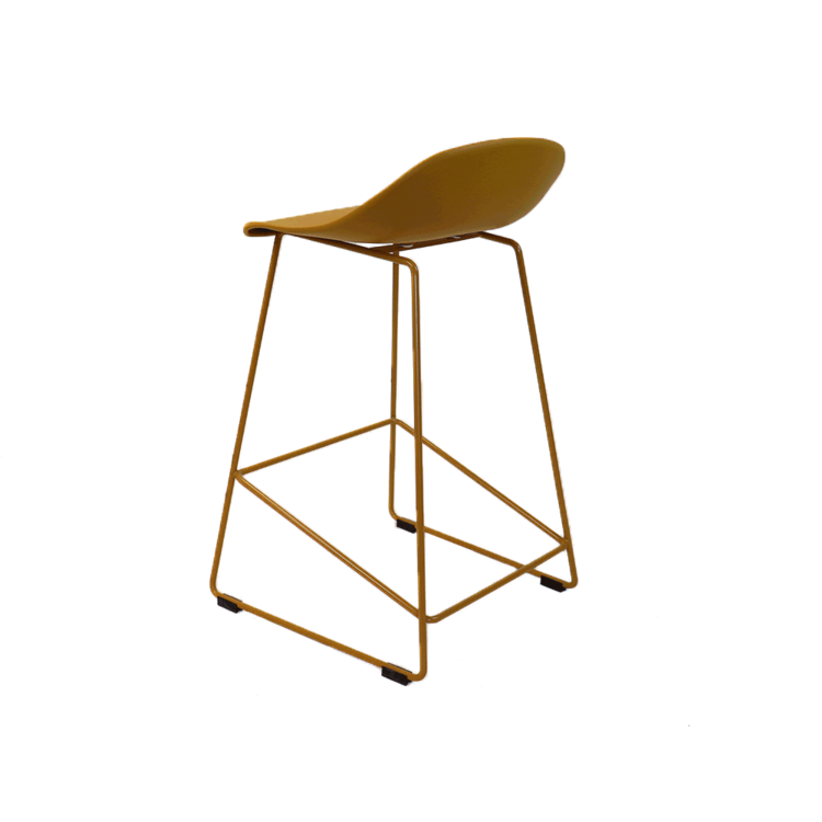 Tabouret de bar scandinave Ellen jaune 66cm