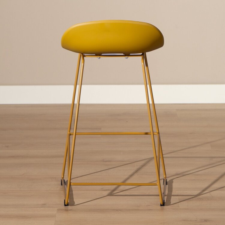 Tabouret de bar scandinave Ellen jaune 66cm