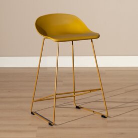 Tabouret de bar scandinave Ellen jaune 66cm