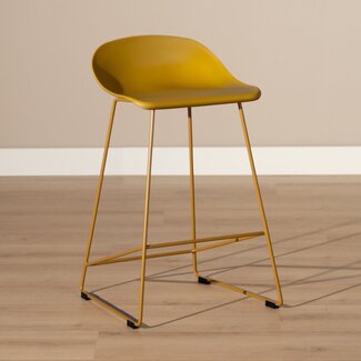 Tabouret de bar scandinave Ellen jaune 66cm