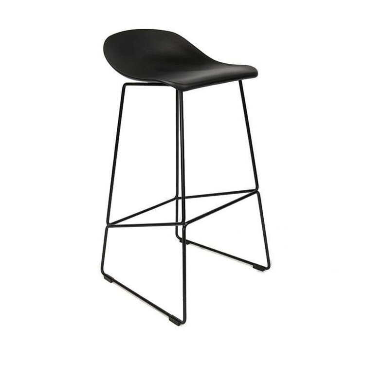Tabouret de bar Ellen noir design Scandinave 76 cm