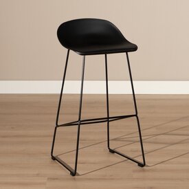 Tabouret de bar Ellen noir design Scandinave 76 cm