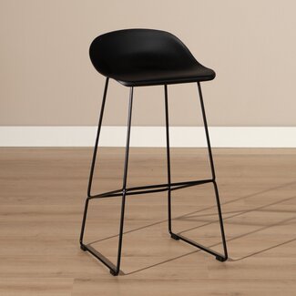 Tabouret de bar Ellen noir design Scandinave 76 cm