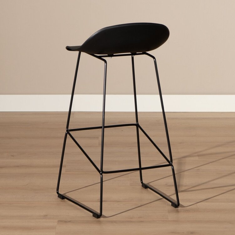 Tabouret de bar Ellen noir design Scandinave 76 cm