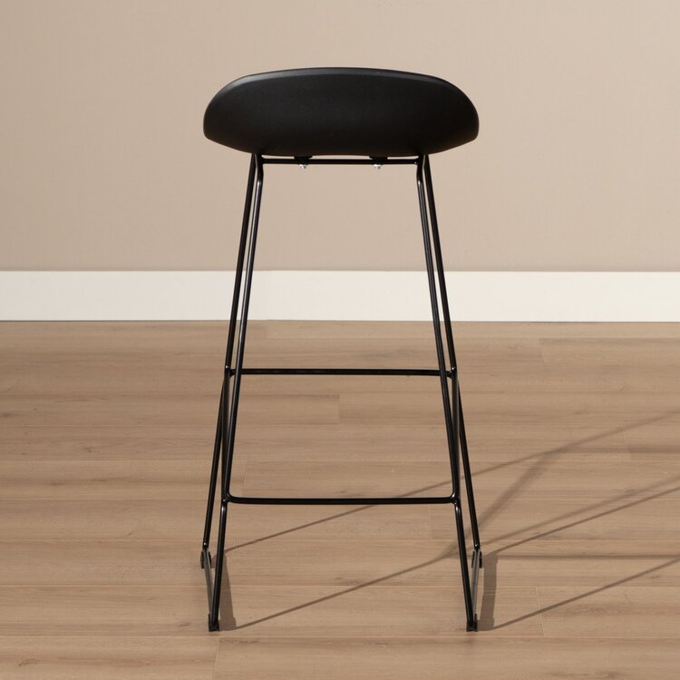 Tabouret de bar Ellen noir design Scandinave 76 cm