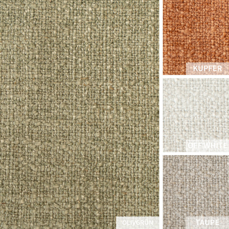 Fauteuil pivotant avec pouf Isobel tissu lin vert olive