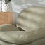 Fauteuil pivotant avec pouf Isobel tissu lin vert olive