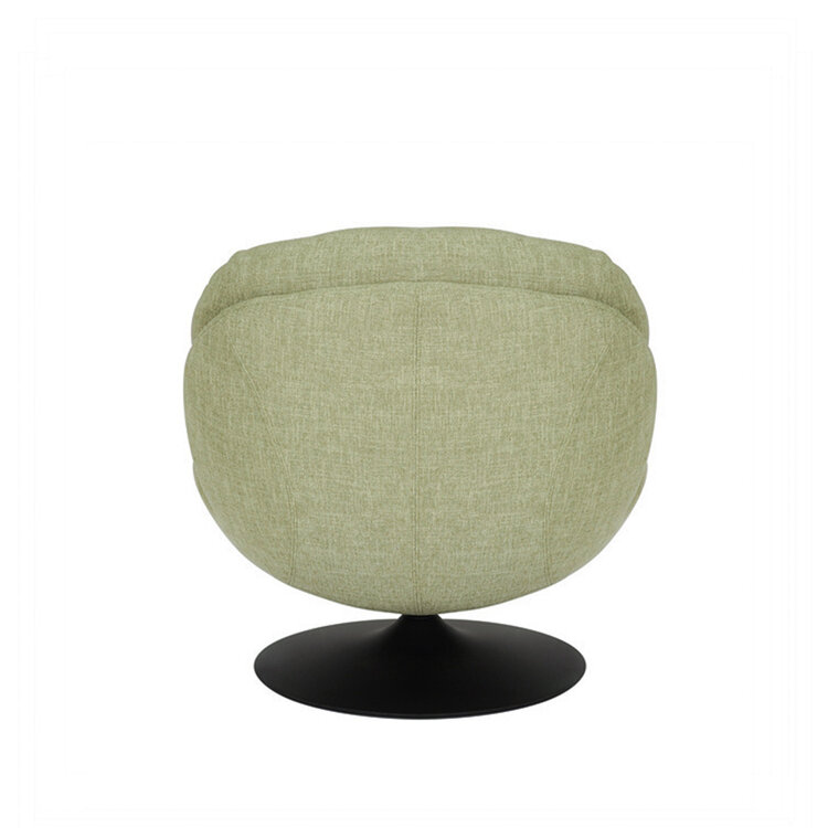 Fauteuil pivotant avec pouf Isobel tissu lin vert olive