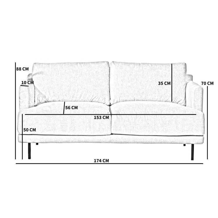 Canapé Scandinave 2,5 places Denver taupe tissu chiné