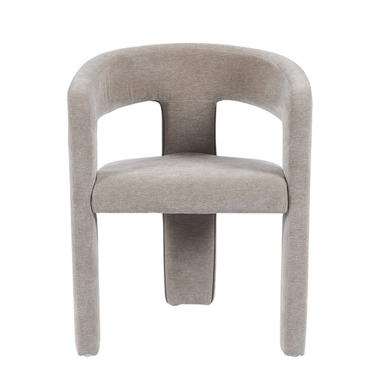 Chaise de salle à manger scandinave Bibi en tissu chenille taupe