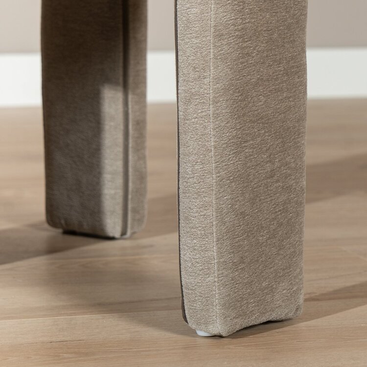 Chaise de salle à manger scandinave Bibi en tissu chenille taupe