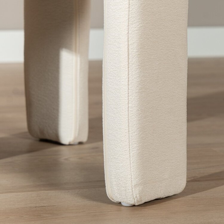 Chaise de salle à manger scandinave Bibi en tissu chenille off-white