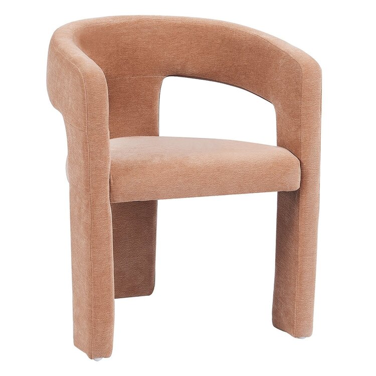 Chaise de salle à manger scandinave Bibi en tissu chenille terracotta