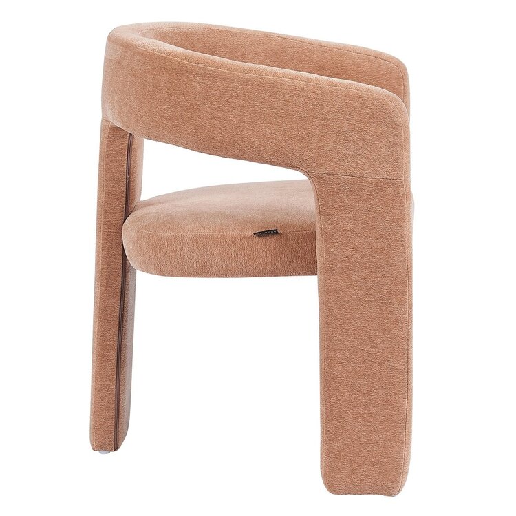 Chaise de salle à manger scandinave Bibi en tissu chenille terracotta