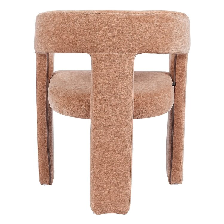 Chaise de salle à manger scandinave Bibi en tissu chenille terracotta