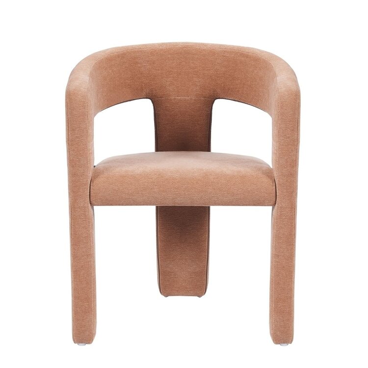 Chaise de salle à manger scandinave Bibi en tissu chenille terracotta