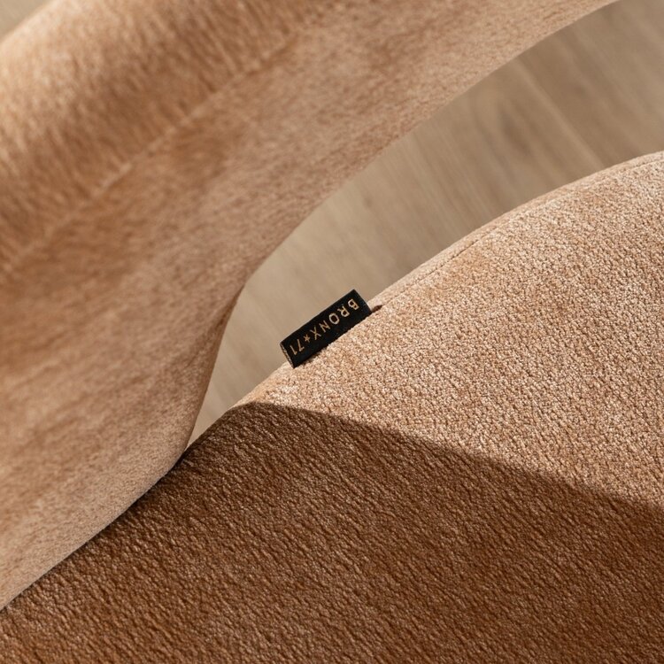 Chaise de salle à manger scandinave Bibi en tissu chenille terracotta