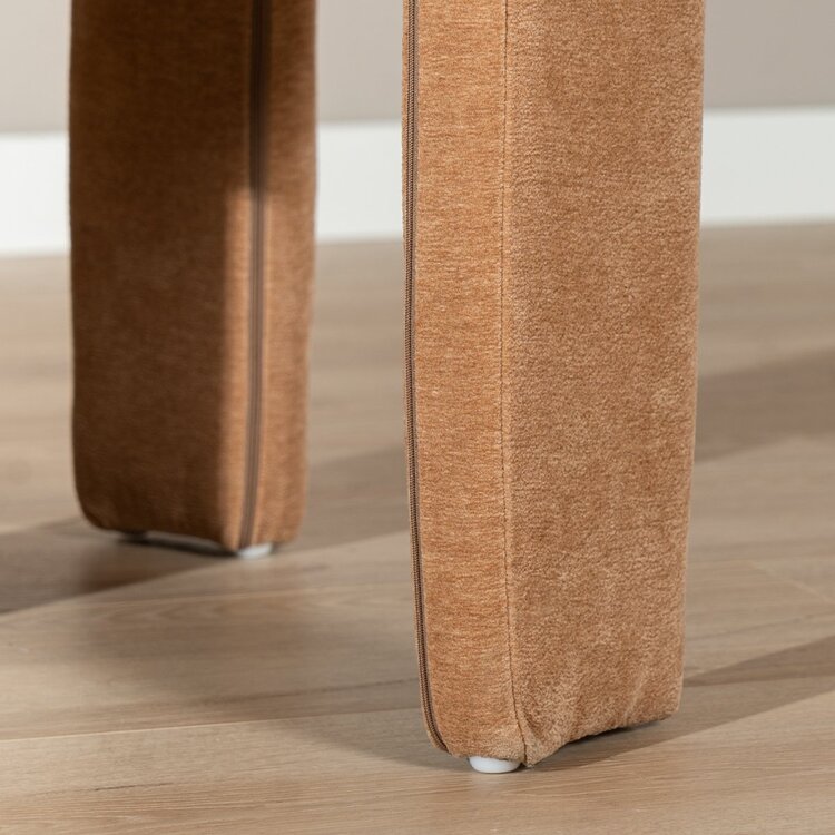 Chaise de salle à manger scandinave Bibi en tissu chenille terracotta