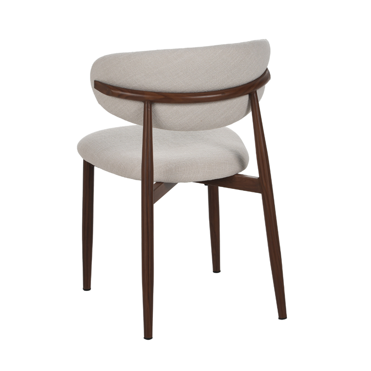 Chaise Lara avec tissu en lin déperlant et structure effet bois | Livin24