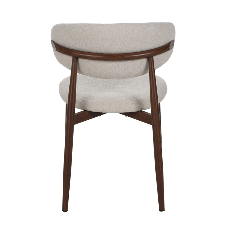 Chaise Lara avec tissu en lin déperlant et structure effet bois | Livin24