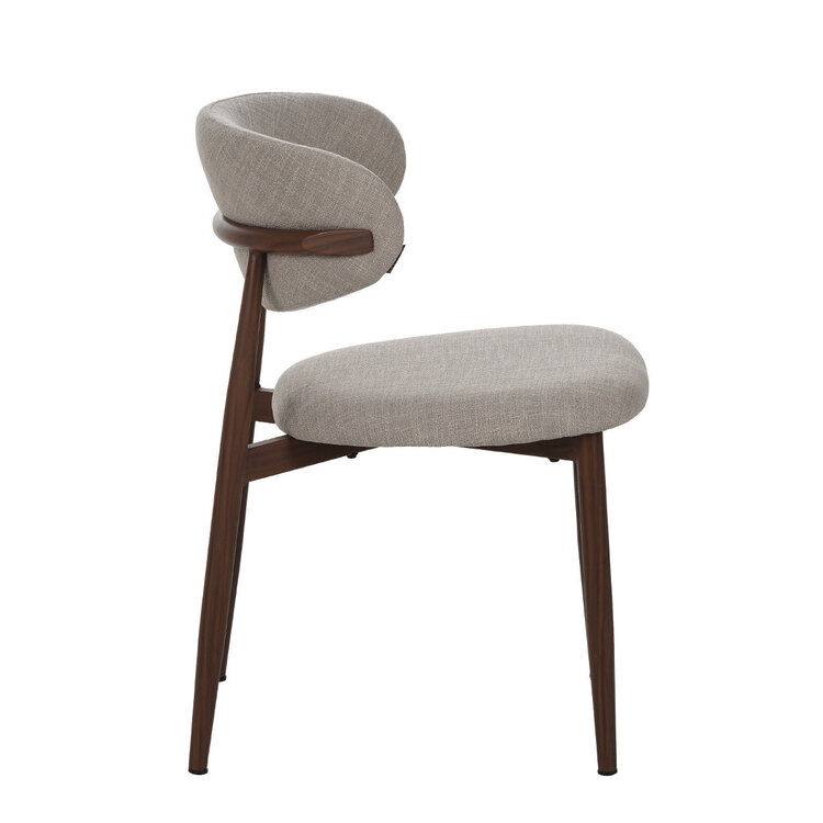Chaise de salle à manger Lara en lin taupe