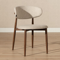 Chaise de salle à manger Lara en lin taupe