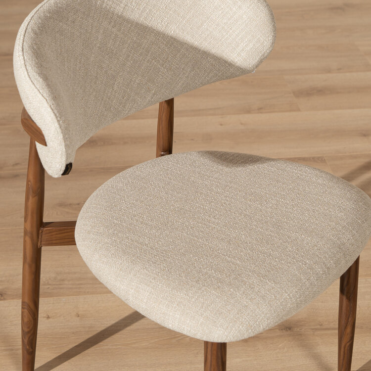 Chaise de salle à manger Lara en lin taupe