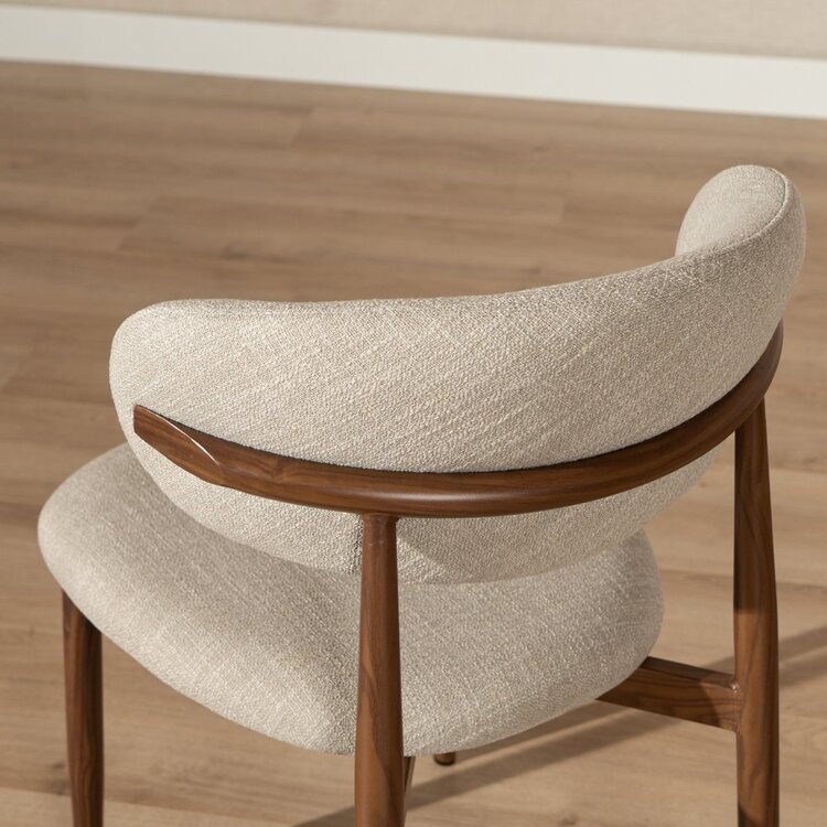 Chaise de salle à manger Lara en lin taupe