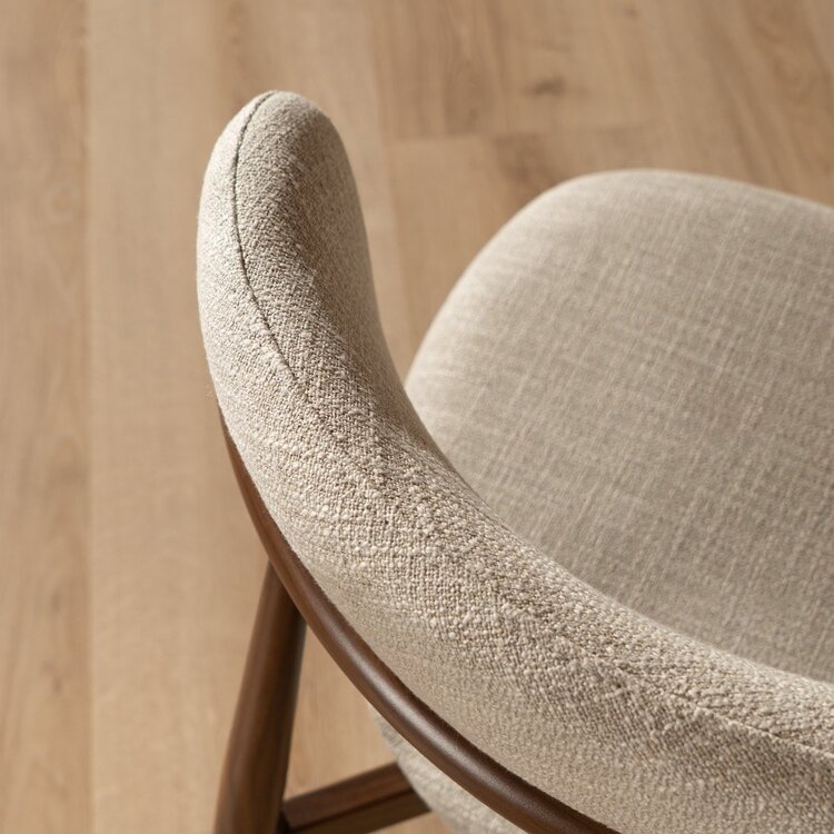 Chaise de salle à manger Lara en lin taupe