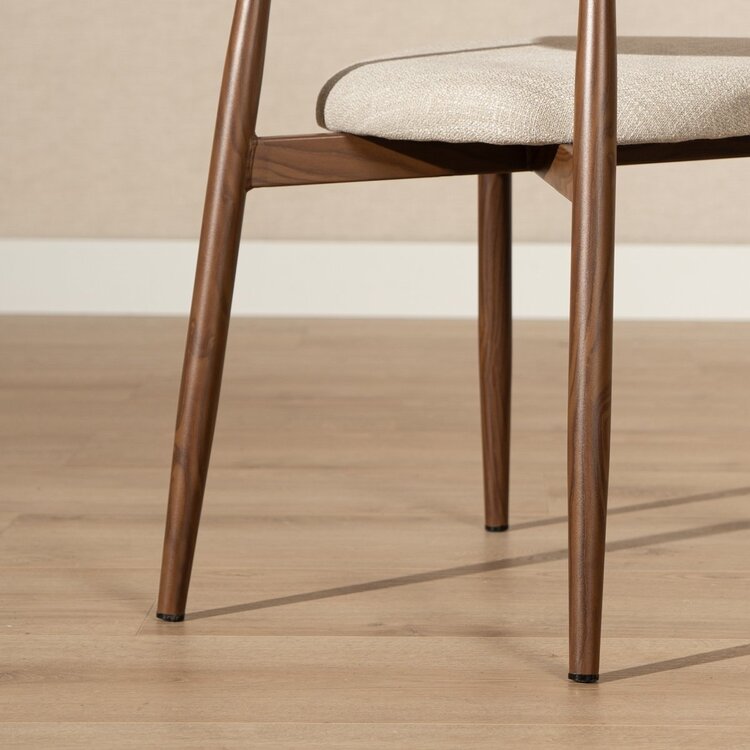 Chaise de salle à manger Lara en lin taupe