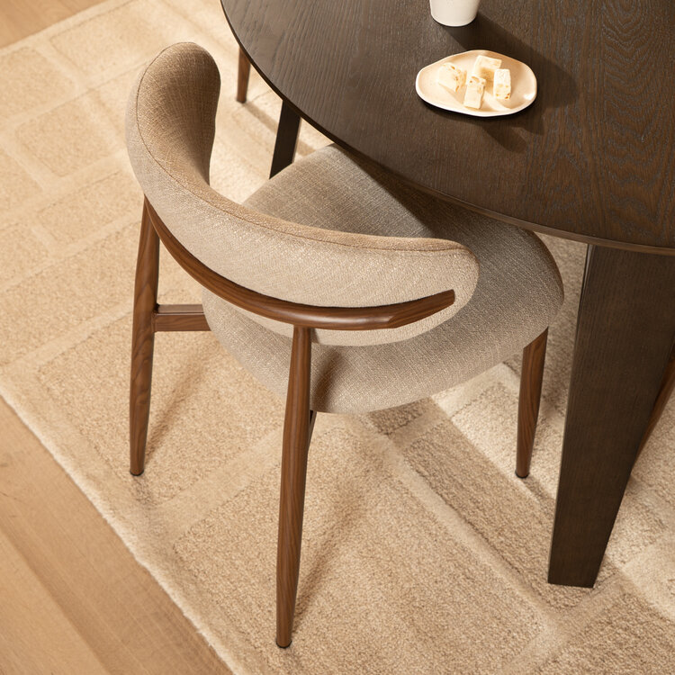 Chaise de salle à manger Lara en lin taupe